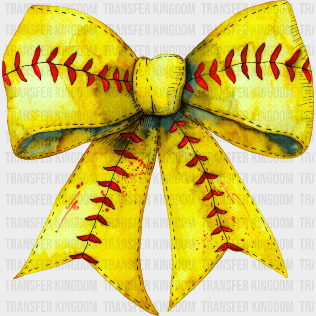 Red And Yellow Bowtie - Baseball DTF Transfer