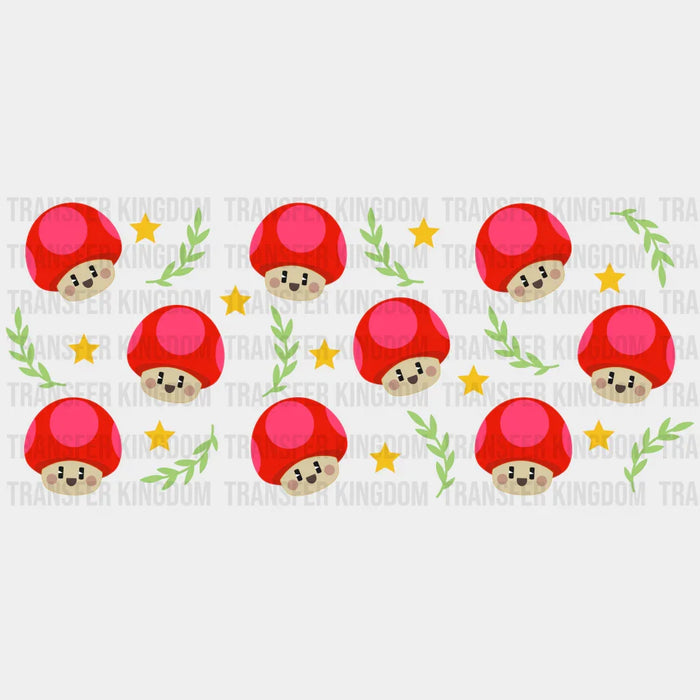 Red Mushrooms UV DTF Transfer Cup Wrap UV DTF Sticker