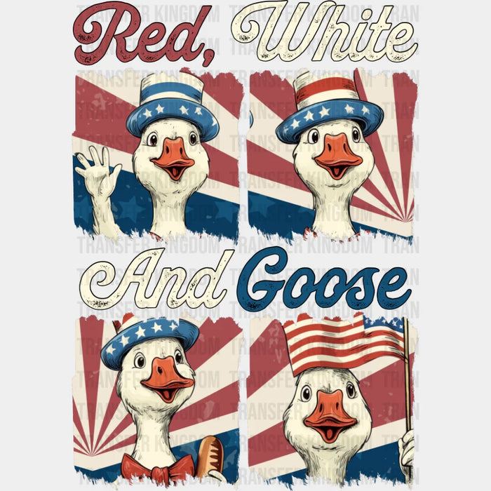 Red White And Goose Collage - 4th Of July DTF Transfer