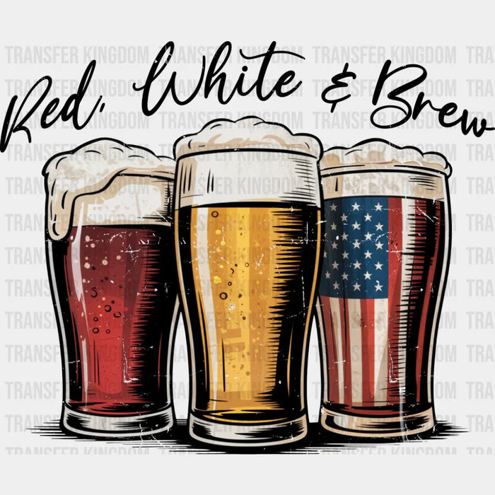 Red White & Brew - 4th Of July DTF Transfer