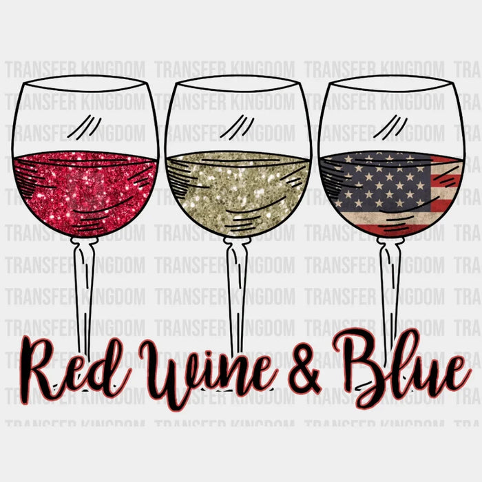 Red Wine & Blue DTF Transfer