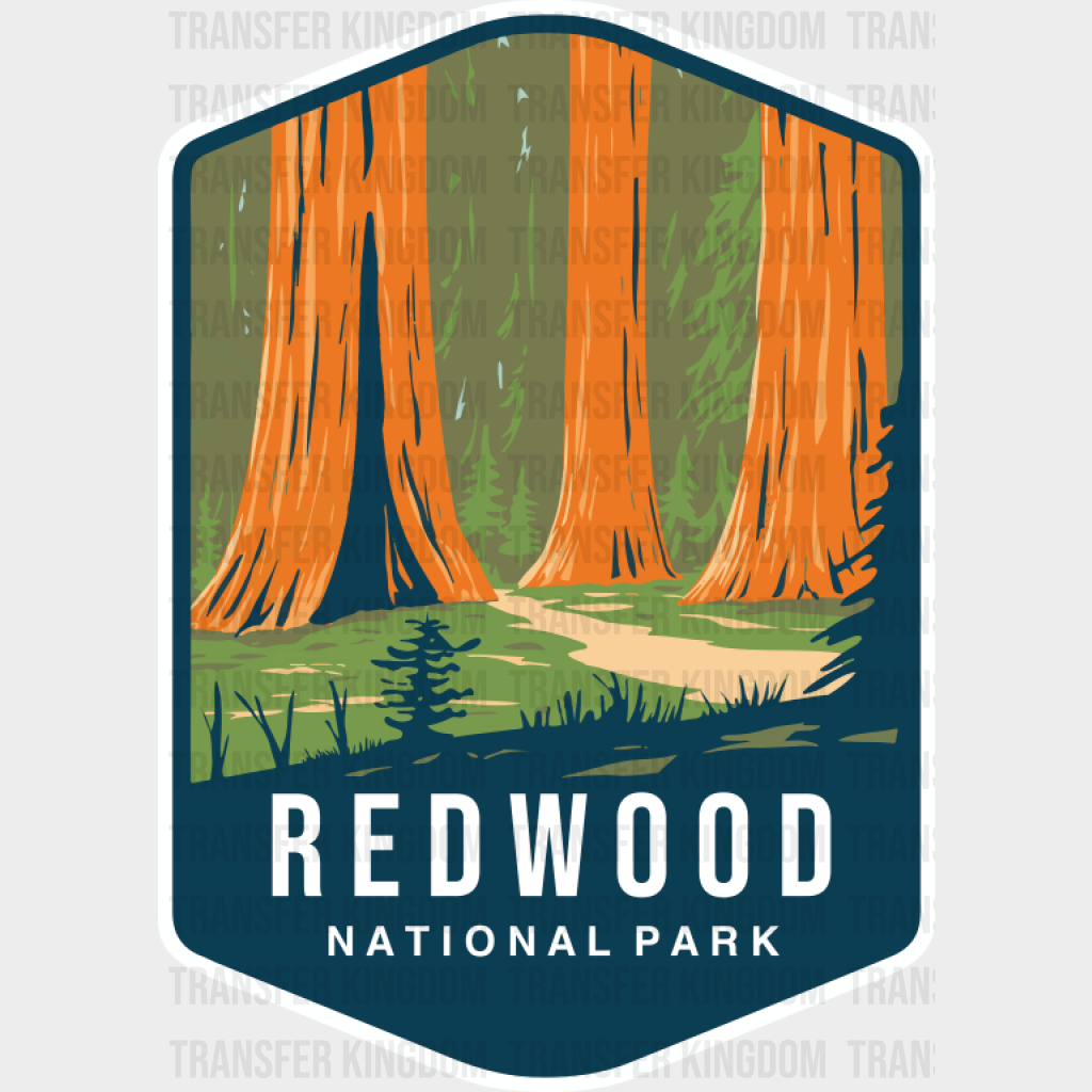 Redwood National Park Colorful Design - National Parks DTF Transfer