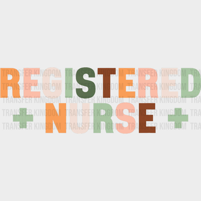 Registered Nurse, Earth Colors - Registered Nurse DTF Transfers