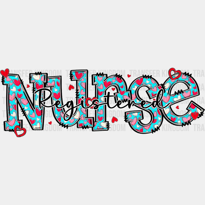 Registered Nurse Hearts Design - Registered Nurse DTF Transfers