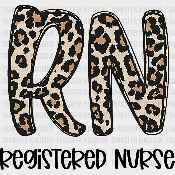 Registered Nurse, Leopard Print Design - Registered Nurse DTF Transfers