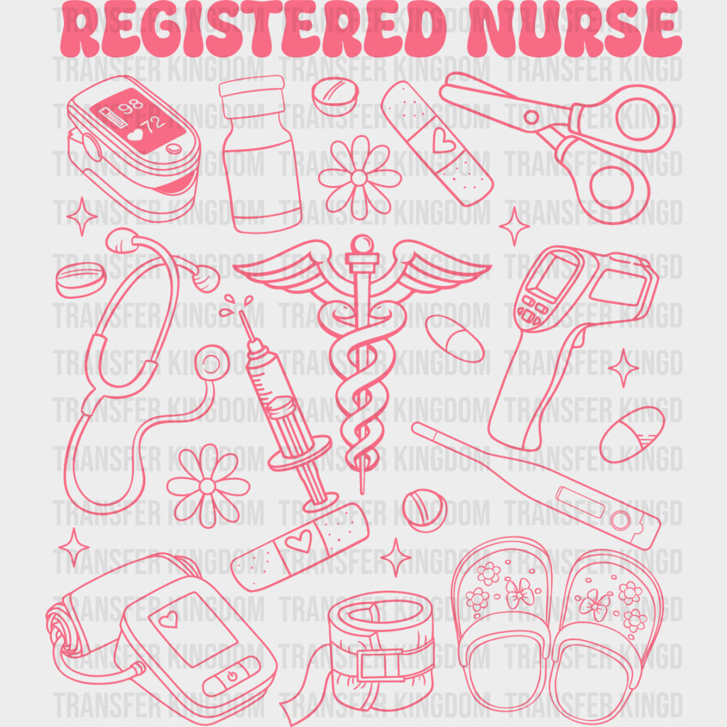 Registered Nurse Pink Design - Registered Nurse DTF Transfers
