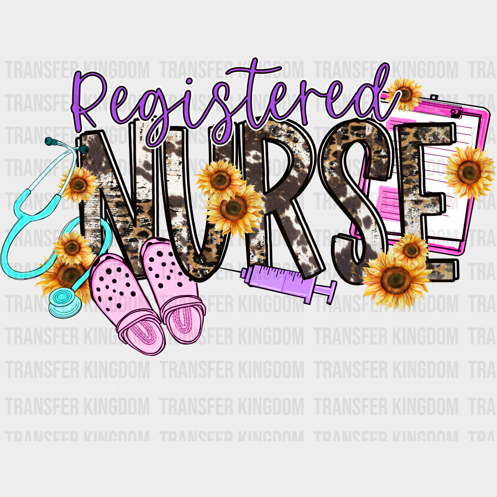 Registered Nurse Sunflower Design - Dtf Transfers