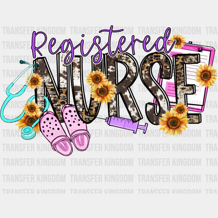 Registered Nurse Sunflower Design - Registered Nurse DTF Transfers