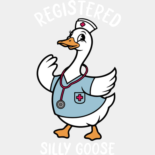 Registered Silly Goose B&W - Funny DTF Transfer Adult Unisex - S & M (10’’) / Light Color Design (See Imaging)