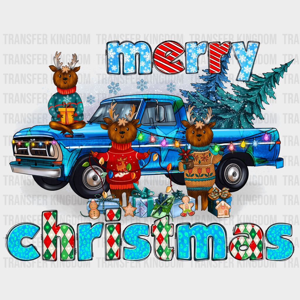 Reindeer Merry Christmas Christmas Design - Dtf Heat Transfer