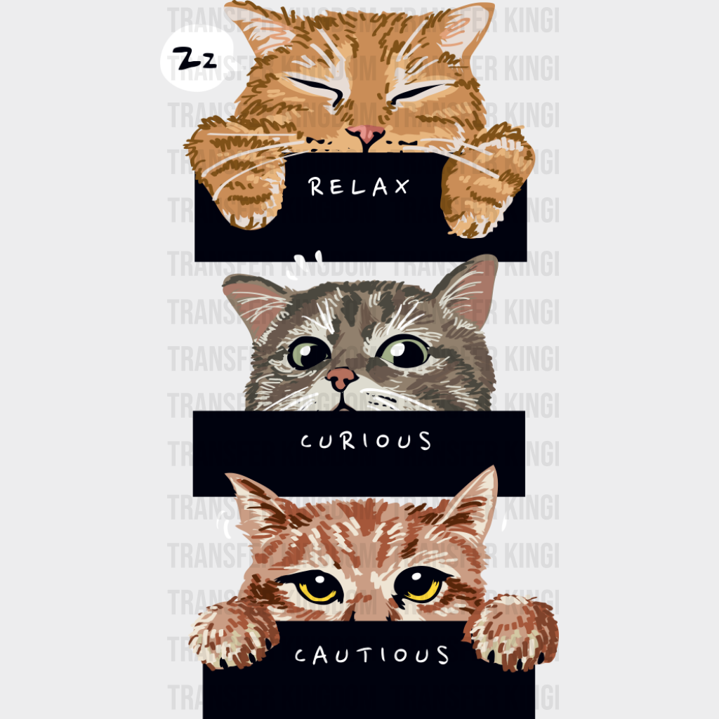 Relax Curious Cautious - Cats DTF Transfer