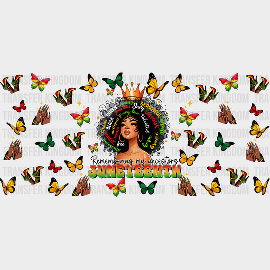 Remembering My Ancestors Butterfly - Black History Month Cup Wrap Uv Sticker Permanent Dtf Decal