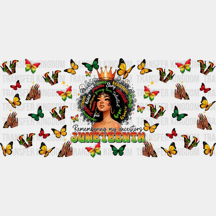 Remembering My Ancestors Butterfly - Black History Month Cup Wrap UV Sticker Permanent UV DTF Decal