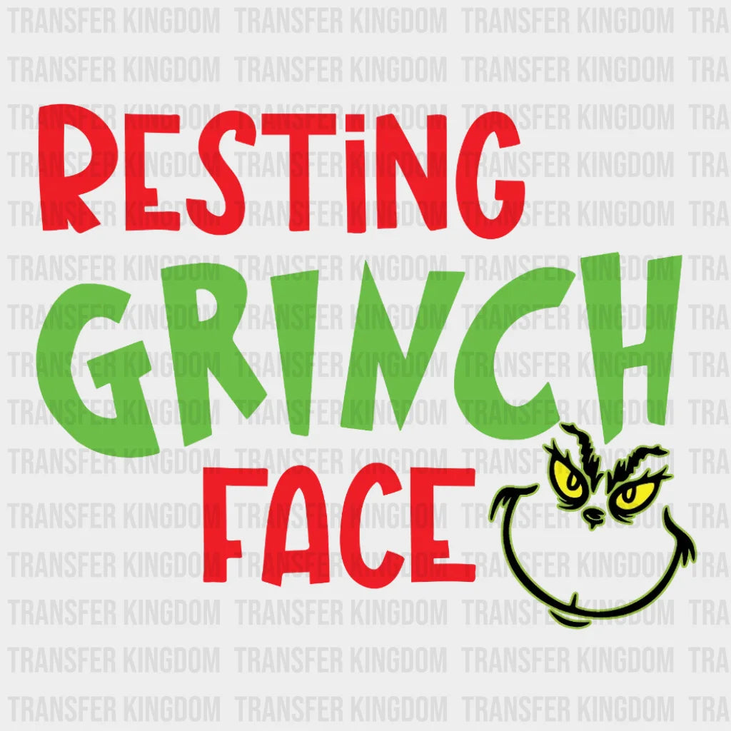 Resting Grinch Face Design Christmas - Dtf Heat Transfer