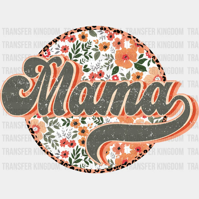 Retro Mama Circle Floral Design - Mothers Day - DTF Transfer