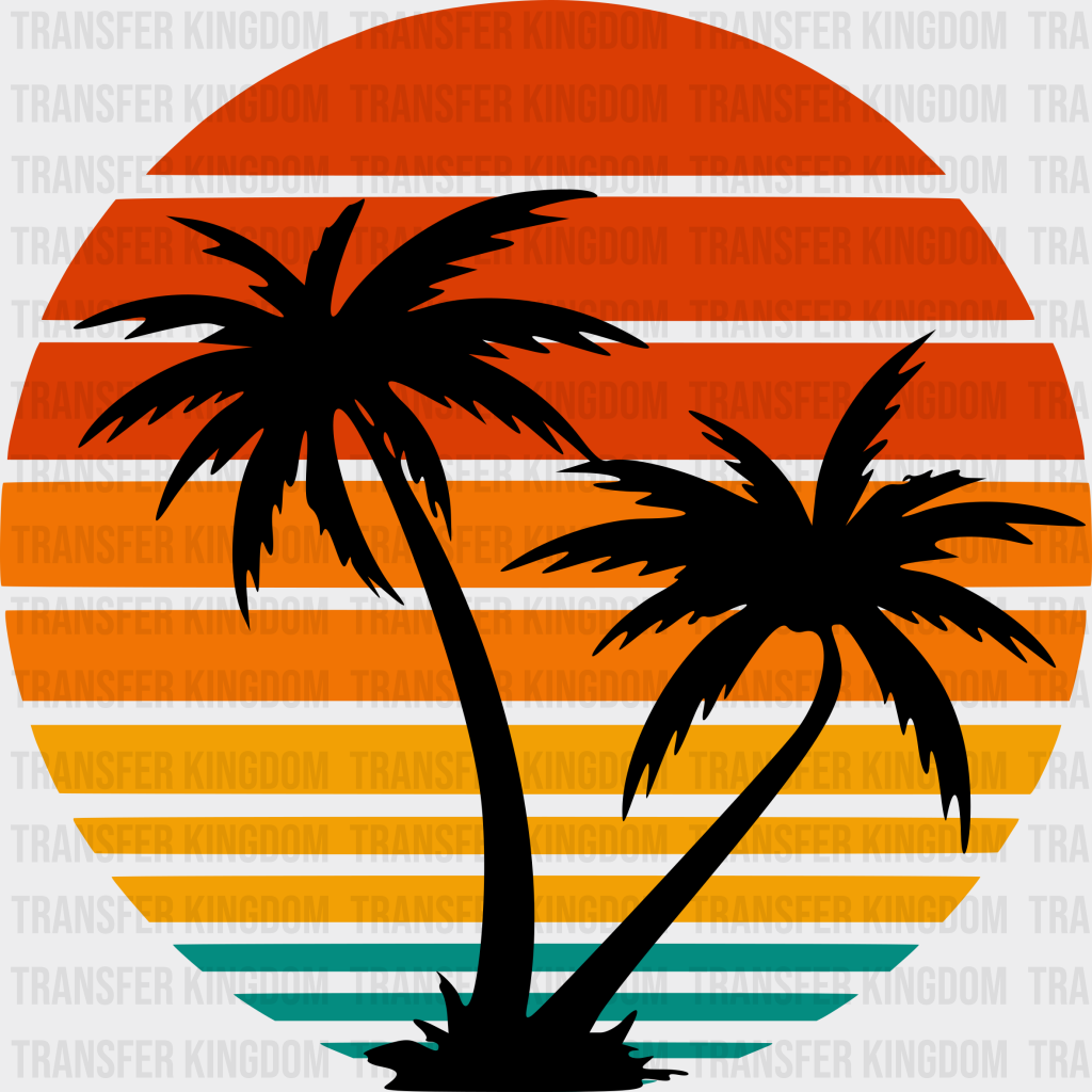 Retro Palm Tree Summer Uv Dtf Transfer Cup Wrap Sticker