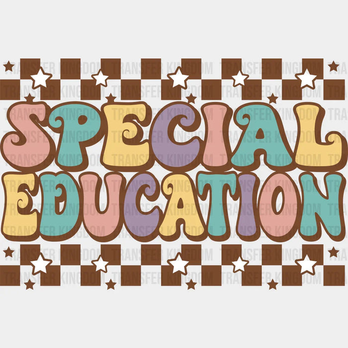Retro Special Education Checkered Design - Special ED DTF heat transfer