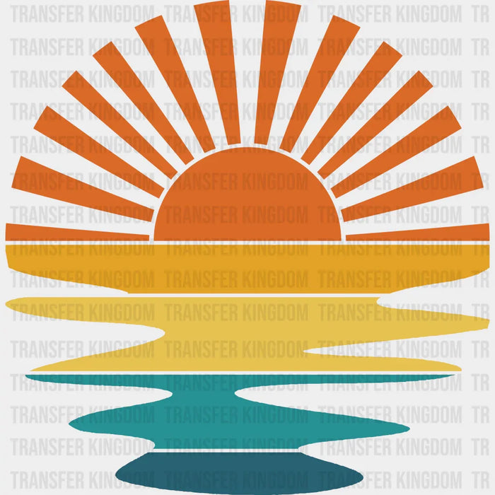 Retro Sunrise Colorful Design - Summer DTF Transfer