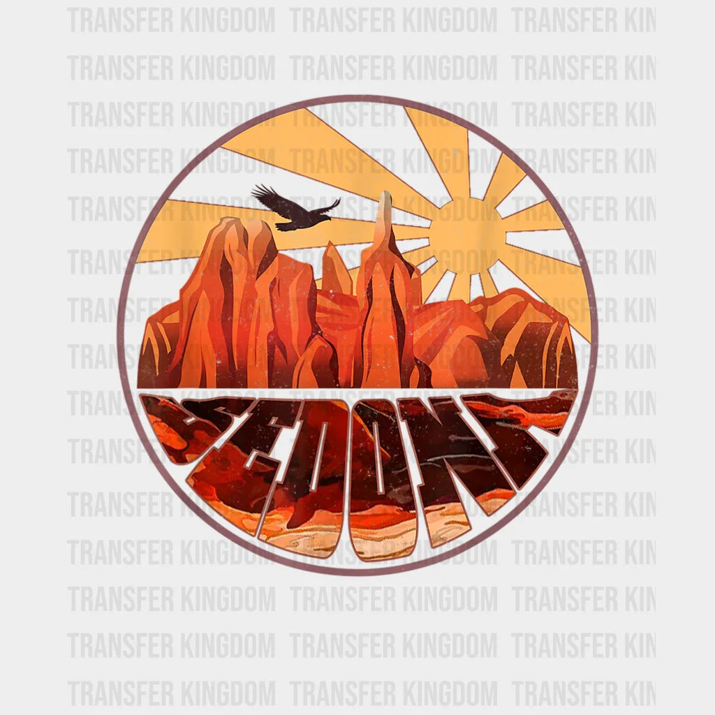 Retro Vintage Sedona Arizona Hiking Sunset Dawn Design - Dtf Heat Transfer