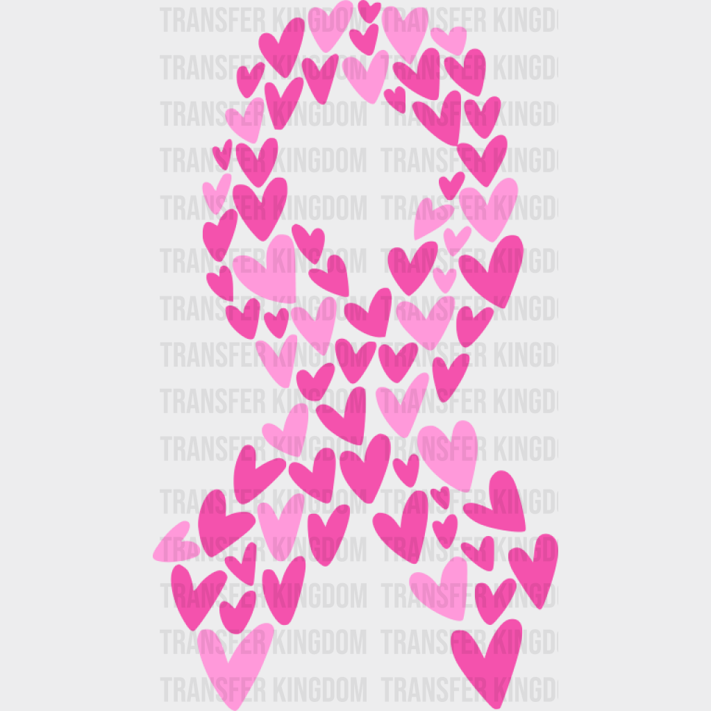 Ribbon Made Of Hearts - Cancer DTF Transfer