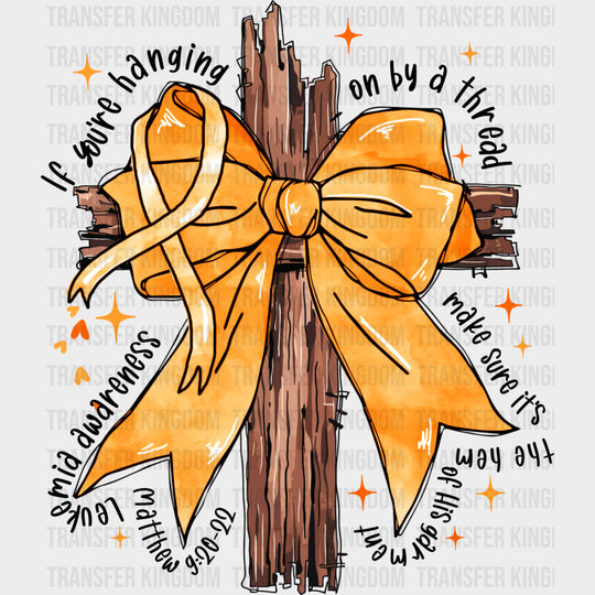 Ribbon On A Cross - Leukemia DTF Transfers Adult Unisex - S & M (10’’) / Dark Color Design (See Imaging)