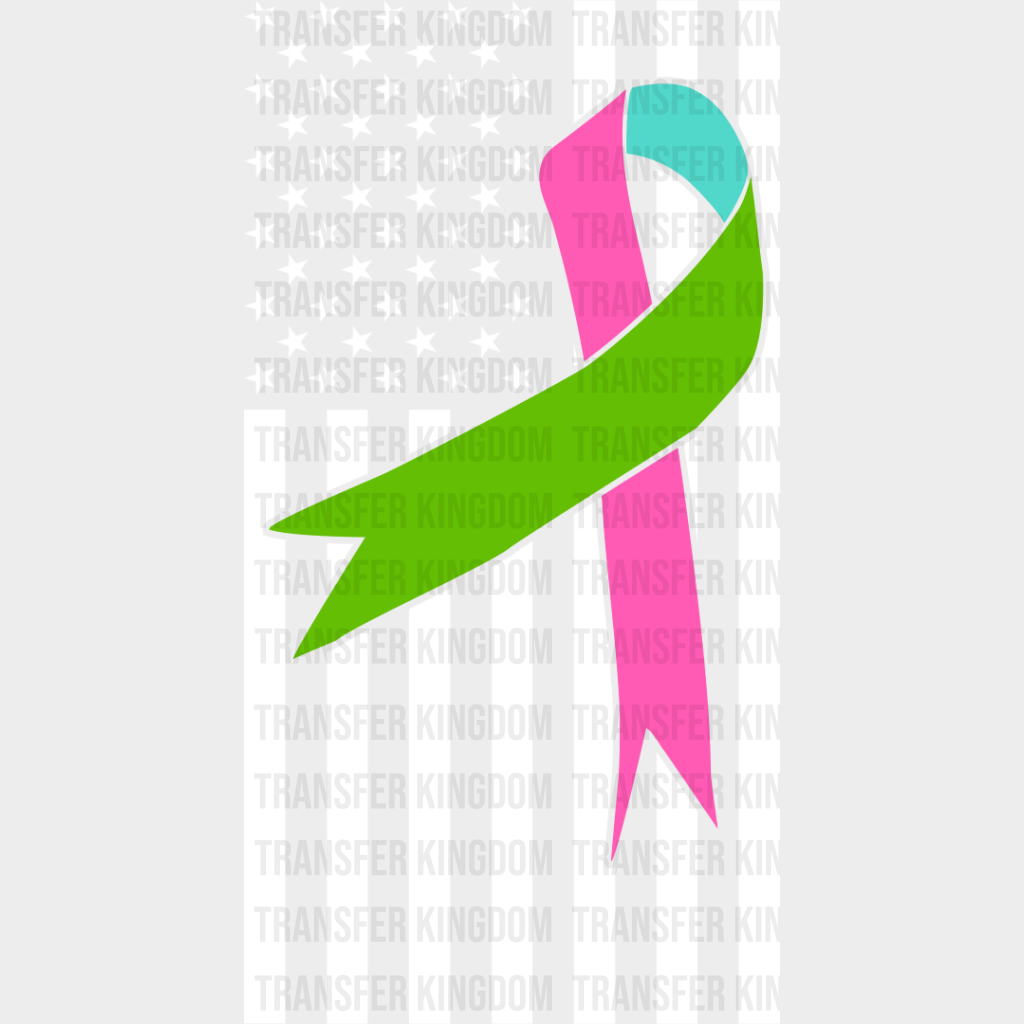 Ribbon Usa Flag Design - Metastatic Breast Cancer Dtf Transfer Unisex S & M (10’’) / Light