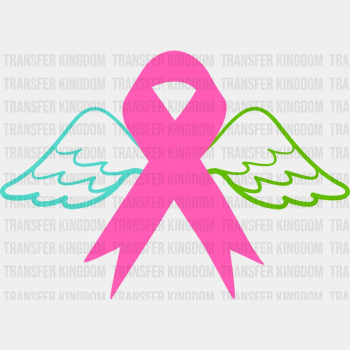 Ribbon Wing Design - Metastatic Breast Cancer DTF Transfer