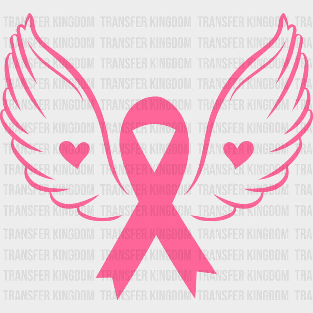 Ribbon With Wings - Cancer DTF Transfer