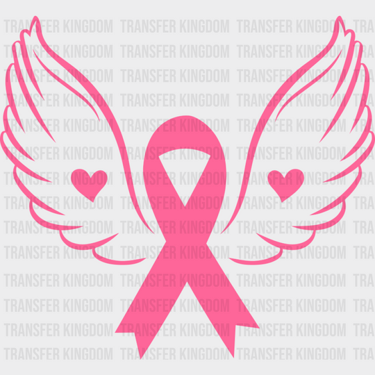 Ribbon With Wings - Cancer DTF Transfer