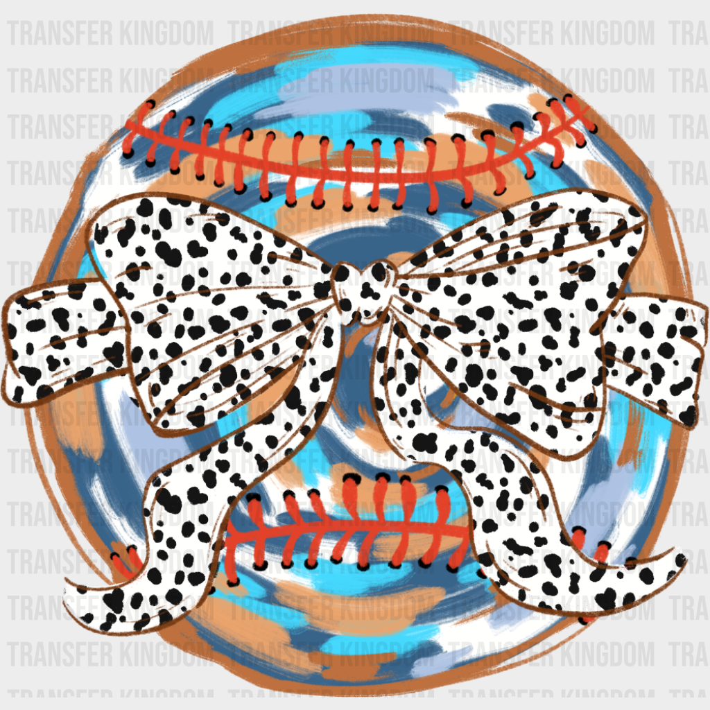 Ribbon Wrapped Baseball - Baseball DTF Transfer