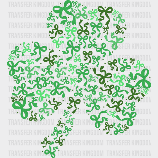 Ribbons In Clover - St. Patrick’s Day DTF Transfer Adult Unisex - S & M (10’’) / Green Color Design (See Imaging)