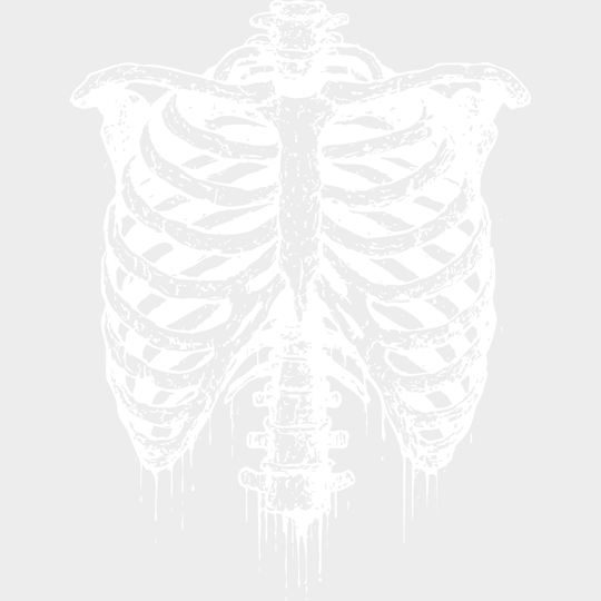 Ribcage B&W - Halloween DTF Transfer Adult Unisex - S & M (10’’) / Light Color Design (See Imaging)