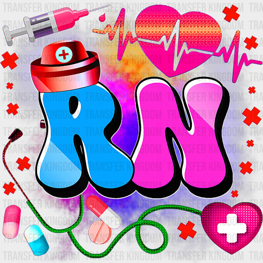 RN Blue & Pink - Registered Nurse DTF Transfers