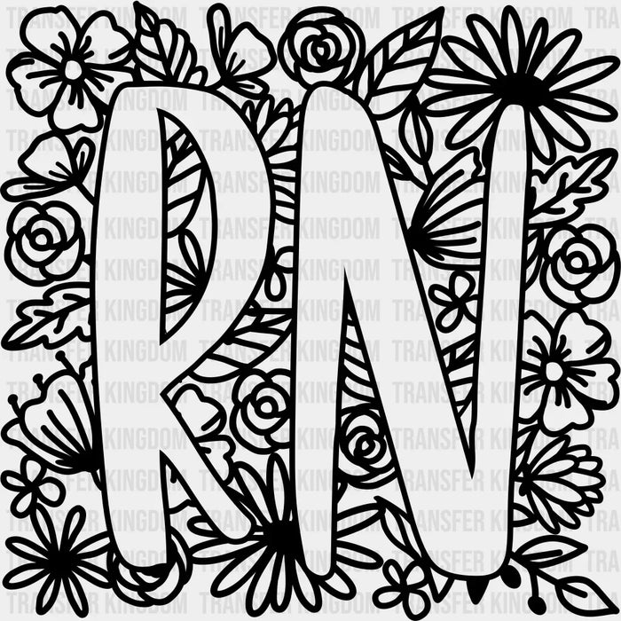 RN Floral Design - Registered Nurse DTF Transfers