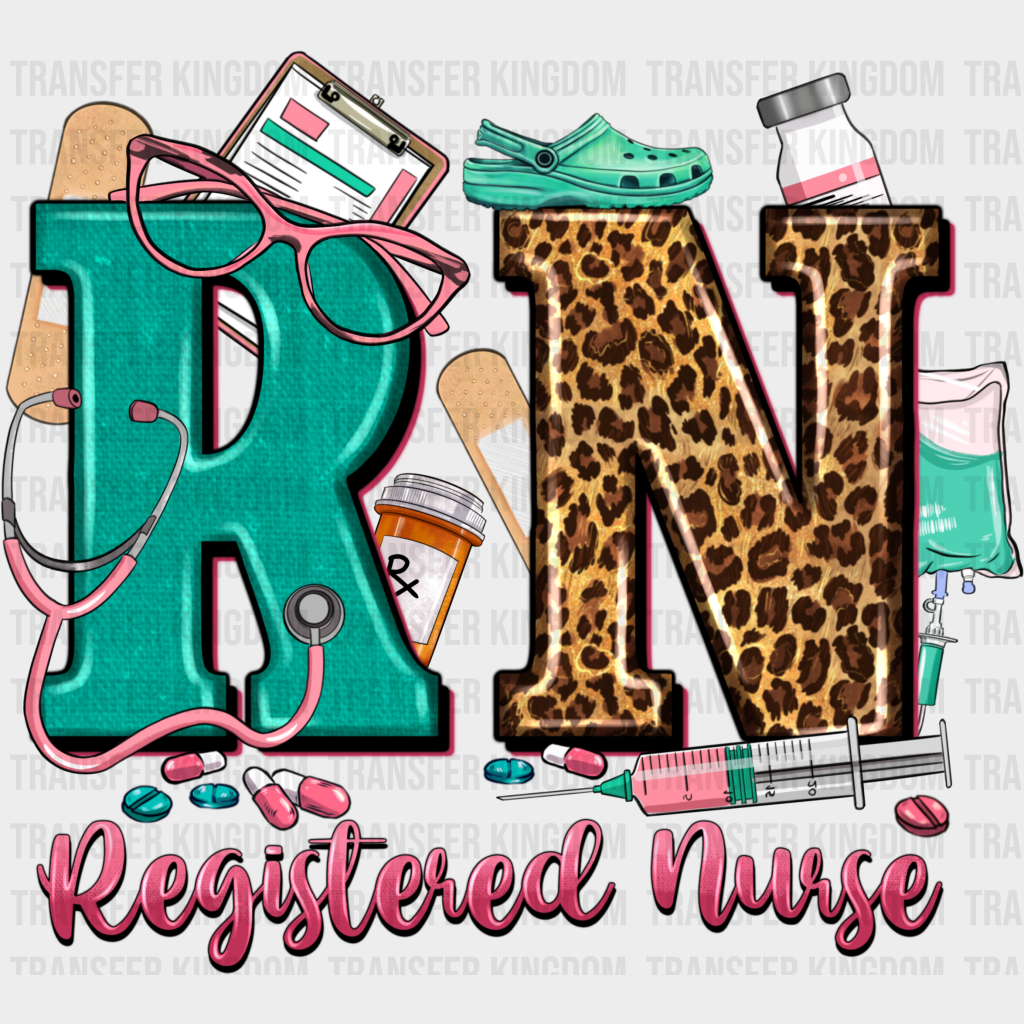 Rn Leopard Design - Registered Nurse Dtf Transfers