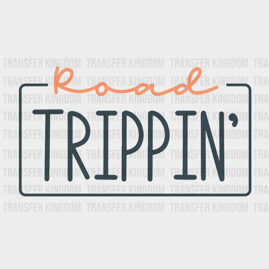 Road Trippin - Family Vacation Design Dtf Heat Transfer Unisex S & M ( 10 ) / Orange Color See