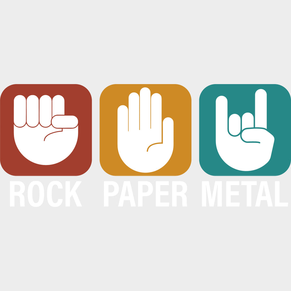 Rock Paper Metal - Music DTF Transfers transfer-kingdom Light Color Design (See Imaging)