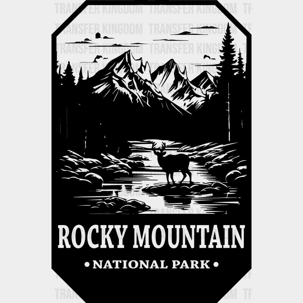 Rocky Mountain National Park Design - Parks Dtf Transfers Unisex S & M (10’) / Dark Color See