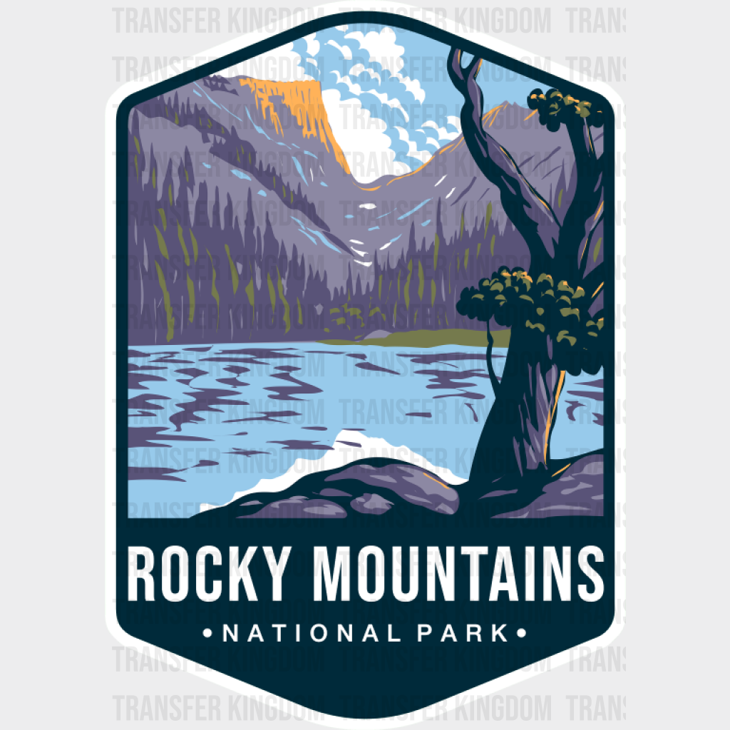 Rocky Mountains National Park Colorful Design - National Parks DTF Transfer