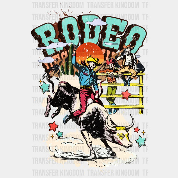 RODEO Cowboy Riding Bull Design - Rodeo Houston DTF Transfer