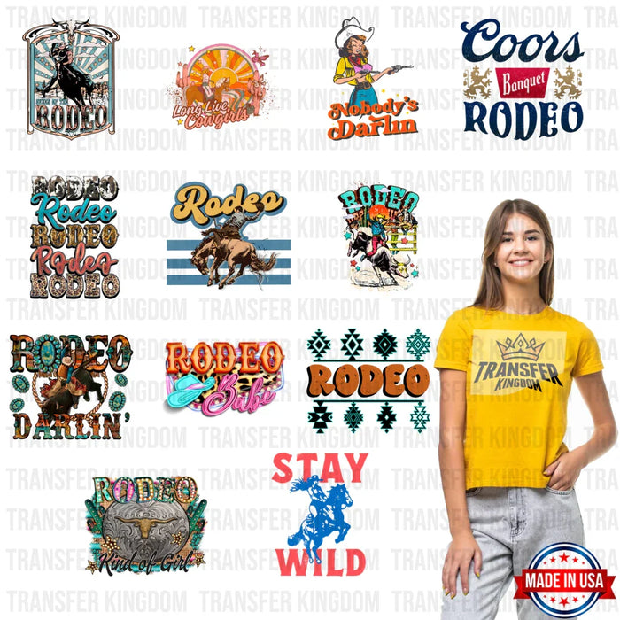 Rodeo Premade Gang Sheet-Rodeo DTF Transfers 12 PCS 10 INCH (Bundle 1)