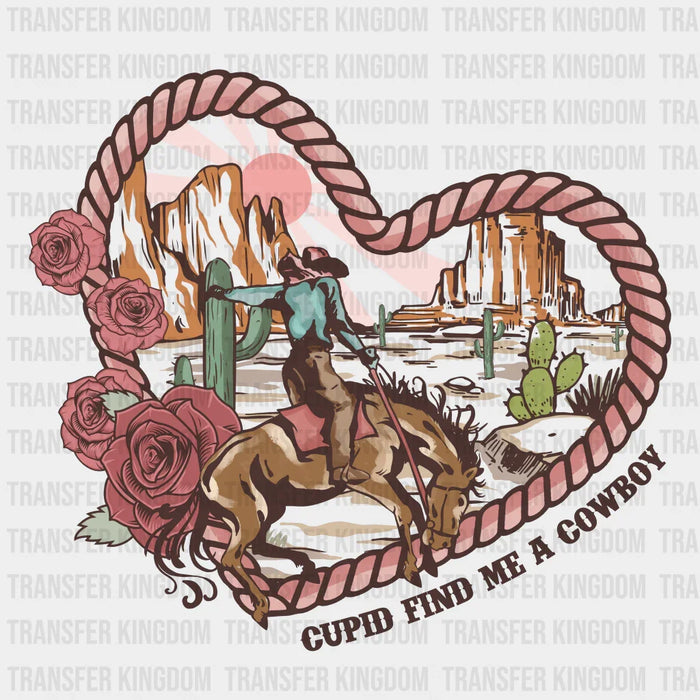 ROPE HEART CUPID FIND ME A COWBOY - DTF heat transfer