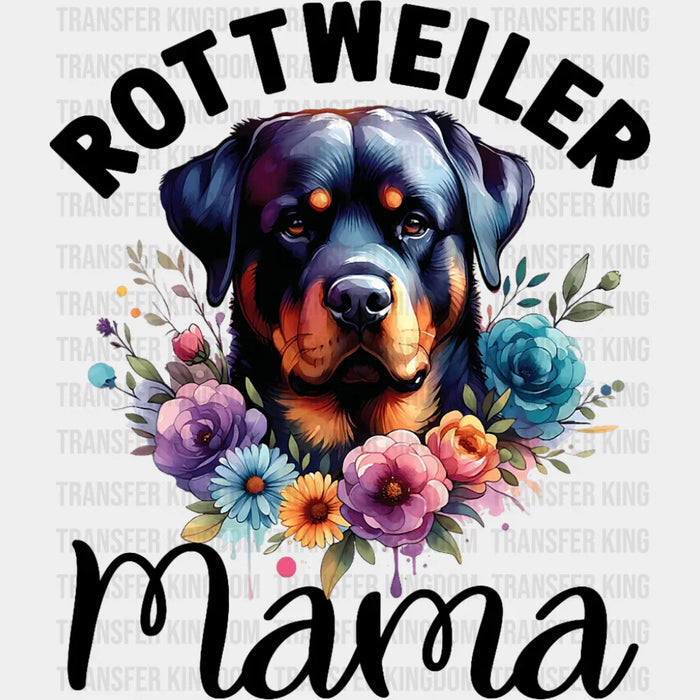 Rottweiler Mama Flowers - Dogs DTF Transfer