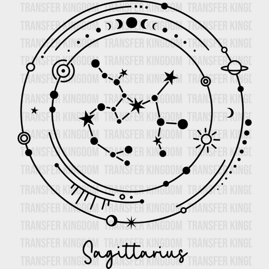 Sagittarius Constellation Design - Zodiac Dtf Transfer Unisex S & M (10’’) / Dark Color See Imaging