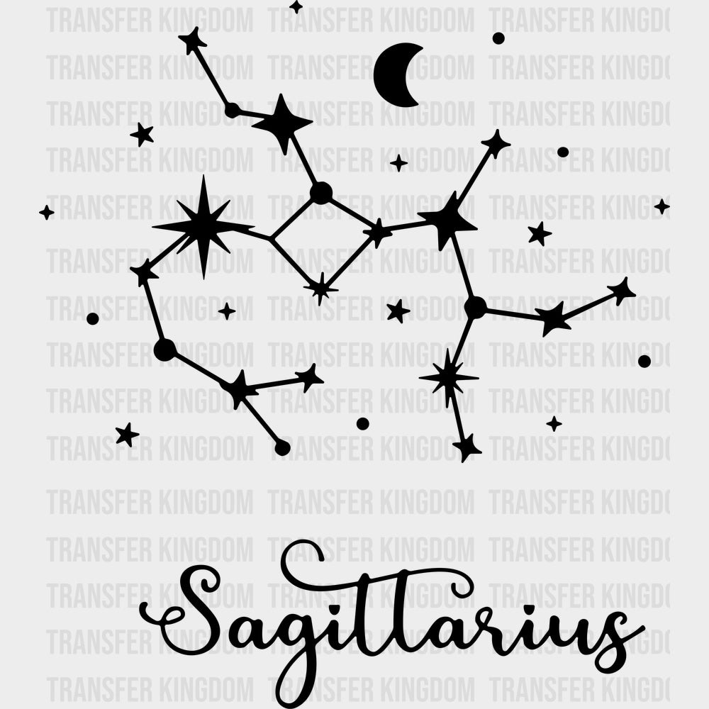 Sagittarius Constellations - Zodiacs & Horoscopes DTF Transfers - Adult Unisex - S & M (10’’) / Dark Color Design (See