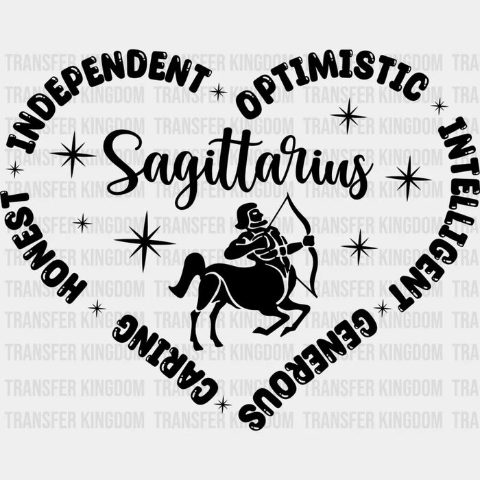 Sagittarius Heart Design - Zodiac & Horoscopes DTF heat transfer