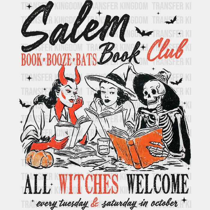 Salem Book Club All Witches Welcome - Halloween DTF Transfer