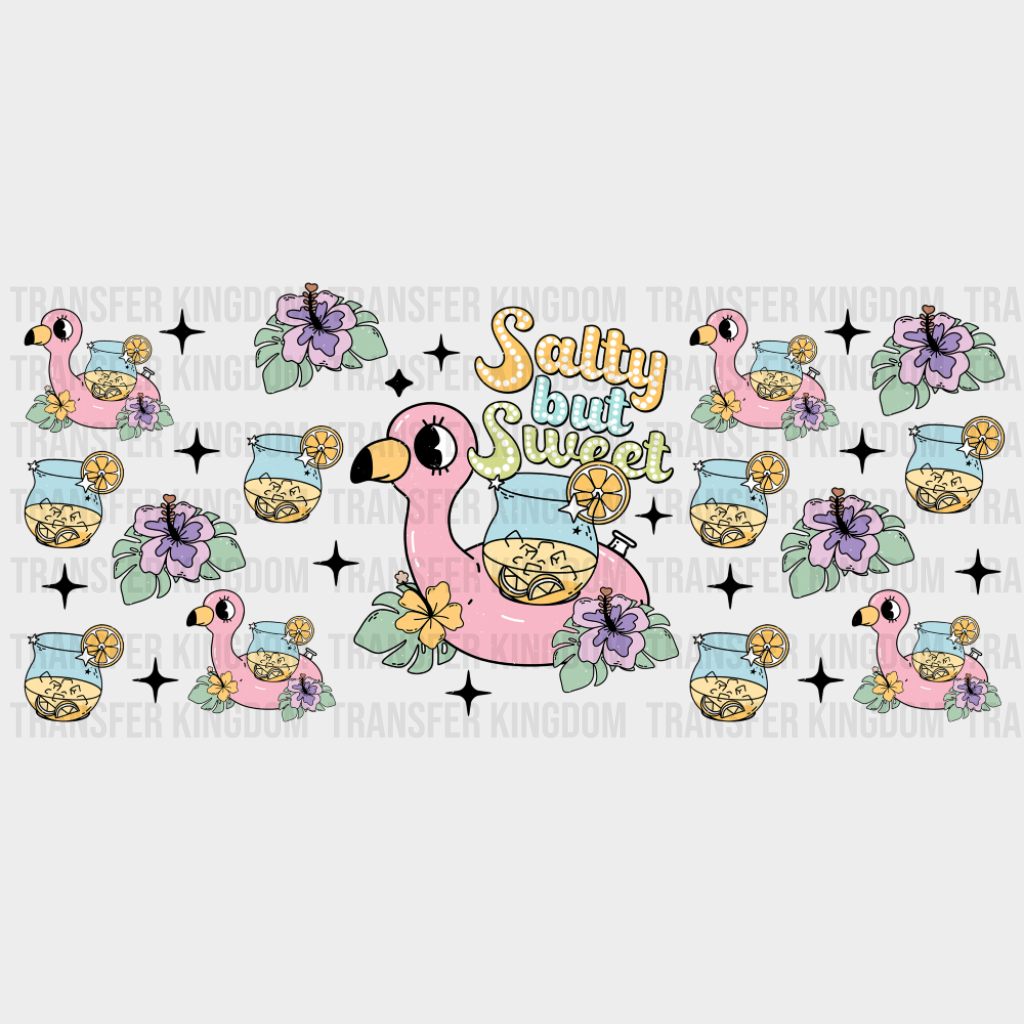 Salty But Sweet Lemonade - Summer Cup Wrap UV Sticker Permanent UV DTF Decal UVDTF