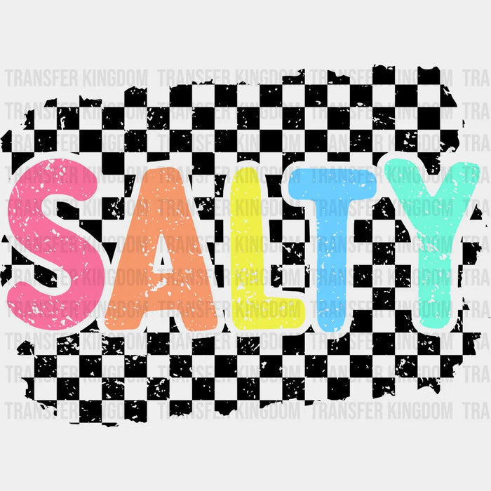 Salty Checkered Design - Summer DTF Transfer