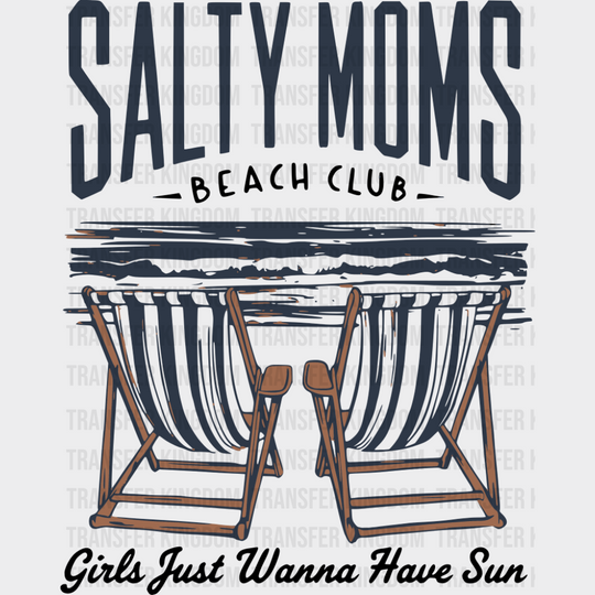 Salty Moms Beach Club - Summer DTF Transfer Adult Unisex - S & M (10’’) / Dark Color Design (See Imaging)